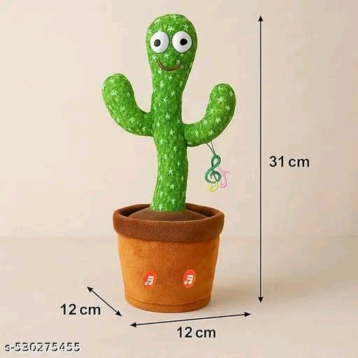 Musical Dancing Cactus Toy with LED Lights & Sound | Talking & Repeating Plush Cactus | Interactive Singing Dancing Toy for Kids