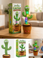 Musical Dancing Cactus Toy with LED Lights & Sound | Talking & Repeating Plush Cactus | Interactive Singing Dancing Toy for Kids
