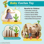 Musical Dancing Cactus Toy with LED Lights & Sound | Talking & Repeating Plush Cactus | Interactive Singing Dancing Toy for Kids