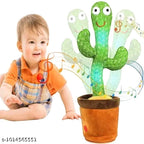 Musical Dancing Cactus Toy with LED Lights & Sound | Talking & Repeating Plush Cactus | Interactive Singing Dancing Toy for Kids