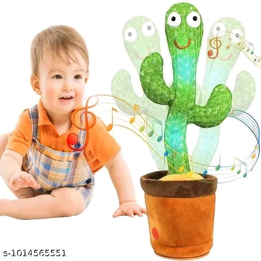 Musical Dancing Cactus Toy with LED Lights & Sound | Talking & Repeating Plush Cactus | Interactive Singing Dancing Toy for Kids