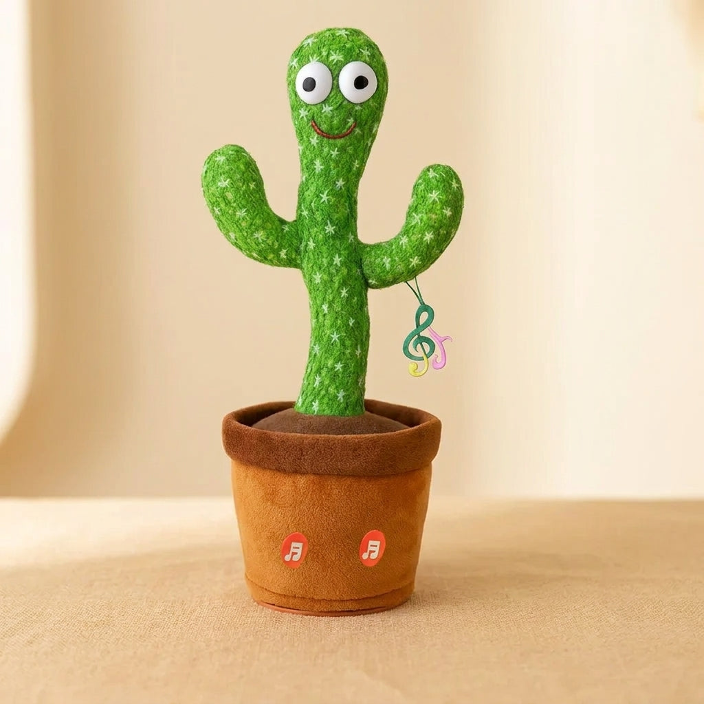 Musical Dancing Cactus Toy with LED Lights & Sound | Talking & Repeating Plush Cactus | Interactive Singing Dancing Toy for Kids